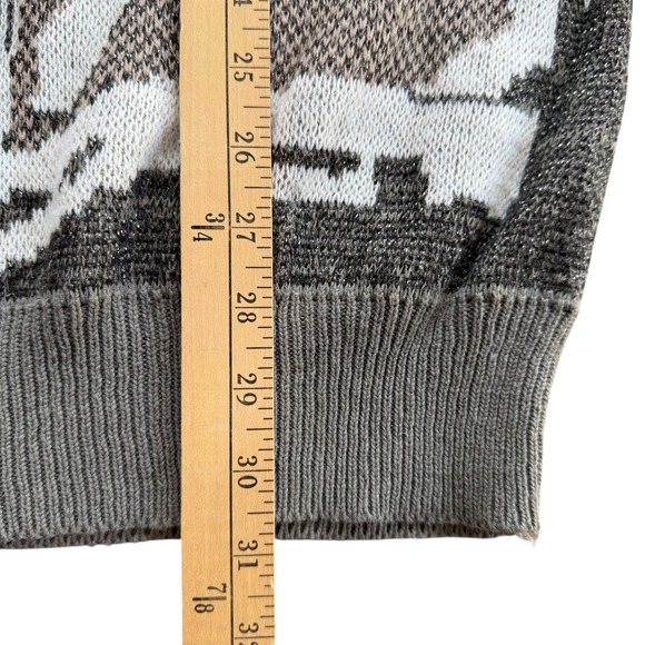 Carole Little for St Tropez Wear Women's Large Mock Neck Taxi Scene Knit Sweater - Picture 7 of 10